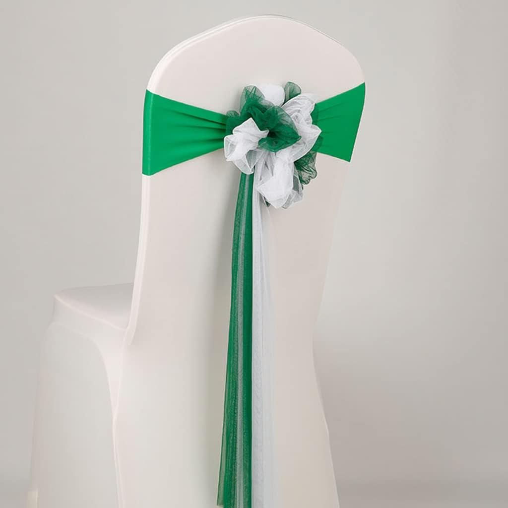Chair Sashes 10-50 Pieces Wedding Art Flower Hydrangea Decoration Chair Bows Banquet Chair Elastic Mesh Ribbon Bow Great Event (Color : Green Size: 50) (Green * 10)