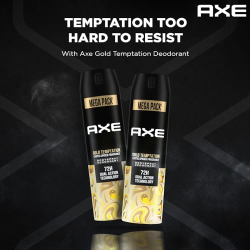 Image of Axe Gold Temptation Long Lasting Deodorant Bodyspray For Men, 215ml, Pack of 2