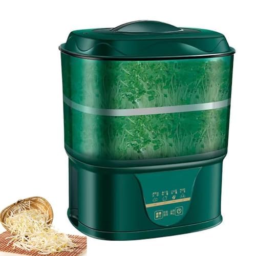 KJZQXYX Máquina automática de brotes de frijol, máquina eléctrica de 2 capas, herramienta de germinación de cereales de semillas domésticas, con riego de 360 grados
