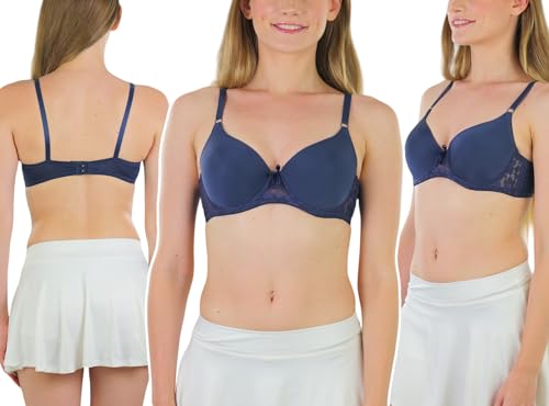 Image of ToBeInStyle Women's Pack of 6 Padded Assorted Styles Supportive Bras Cup Size - A to DDD