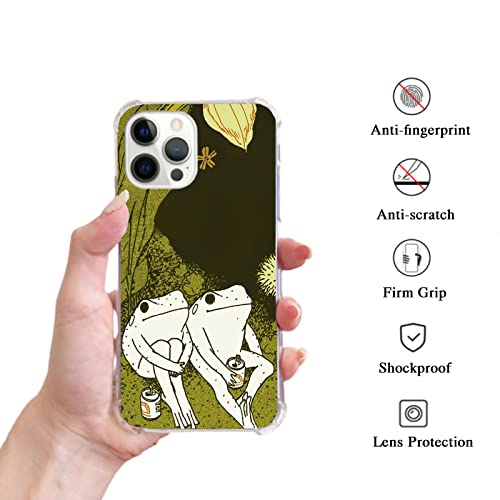 Oubliert Vintage Frogs Case Compatible With Iphone 12/12 Pro, Frogs Drinking Case For Iphone 12/12 Pro, Trendy Unique Design Tpu Bumper Cover Case #TOP1