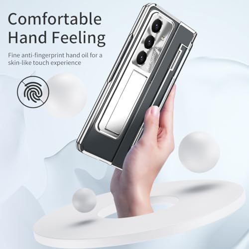Funda rígida transparente Samsung Fold 8 con acabados premium en plata 2