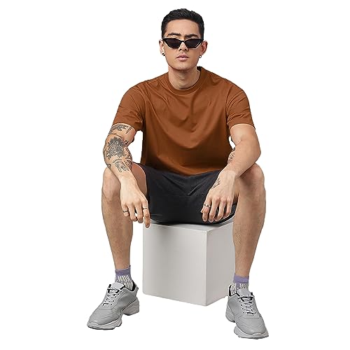 Image of Free Authority Loose Fit Solid Black Tshirt for Men