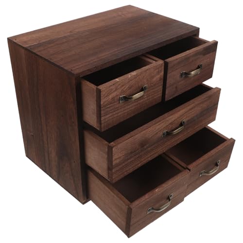 TOVINANNA Caja de Almacenamiento de Madera Maciza Diseño y Duradero para Escritorio Organizador Práctico para Joyas y Accesorios