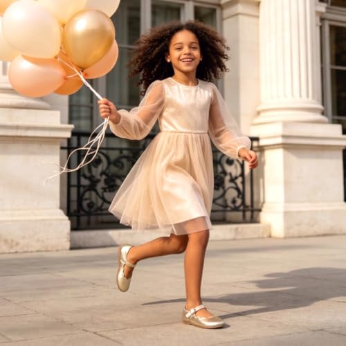Image of Felix & Flora Toddler Flower Girl Dress Shoes - Baby Girl Ballet Mary Jane Flats for Party School Wedding
