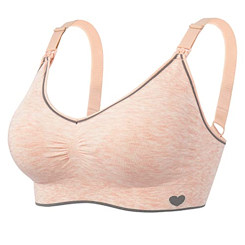 oceanlily V-nk Modal Still-BH & Umstandsbralette - Bügelfrei, Clip Down Snap, Melange Pfirsich, Medium Cover