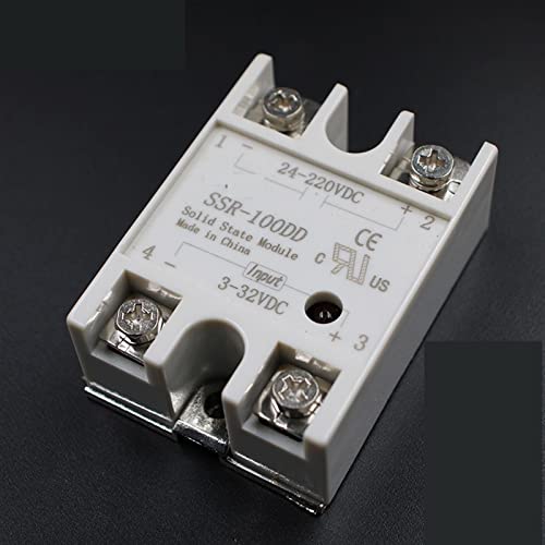 Relais à semi-conducteurs SSR-100DD 100A entrée 3-32V CC sortie 24-220V CC pour contrôle industriel
