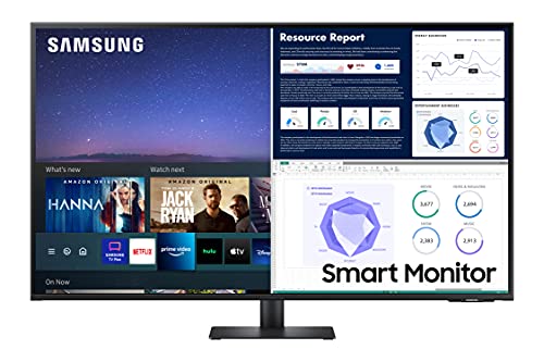 Samsung LS43AM702UUXEN - Samsung Smart M7 43 インチ UHD モニター、3,840 x 2,160、USB-C、スピーカー、モバイル接続、リモコン、スマート TV アプリケーション (Netflix、Prime TV、Youtube)