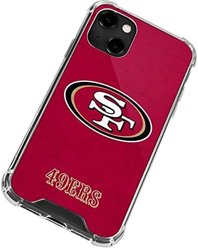 Skinit Clear Phone Case Compatible with iPhone 13 - Officially Licensed NFL San Francisco 49ers Distressed Design