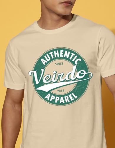 Image of Veirdo Men's T-Shirt Regular Fit Round Neck Pure Cotton Half Sleeve Graphics Printed T-Shirt Different Size Range S to 2XL