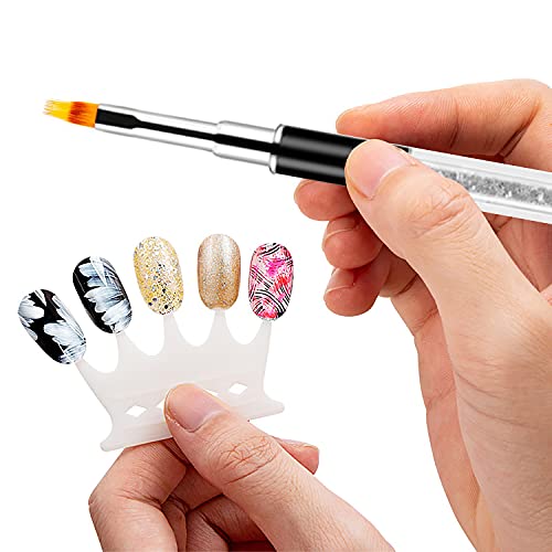 Silpecwee 5Pcs Ombre Nail Brush Acrylic Nail Brush Set Nail Gradient Brushes Double Head Nail Art Sponges Pen Nail Art Tools Manicure Accessories #TOP4