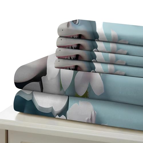 Housse de couette requin effet super doux avec fermeture éclair invisible - 7