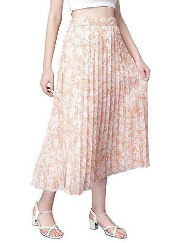 Image of NUEVOSDAMAS Floral Printed Pleated Navy /Multi Skirt