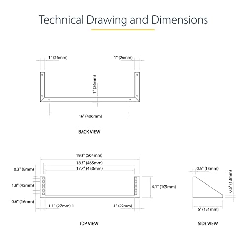 Startech.com 2U Vertical Wall Mount Patch Panel Bracket - Steel Rack Mount Bracket W/Hardware For 19" Network, Server And Data Equipment (Rk219Wallv) #TOP7