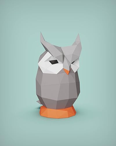Miniatura 2 de Owl Paper Sculpture,Pre-cut DIY Papercraft Kit,Handmade Wild Animal Figurine,3D Paper Art,Low Poly Home Decor,All Accessories Included,DIY Teens Gift