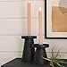 Main + Mesa Stoneware Pillar & Taper Candle Holders, Set of 2
