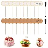 100 Piezas Banderas de Comida de Pizarra, Etiquetas de Alimentos para Bufé, Carteles de Buffet, Marcadores de Queso para Fiestas, Pasteles, Decoración de Cupcakes