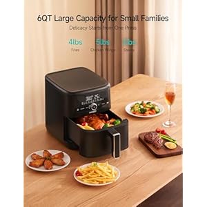 HiCOZY 10-in-1 Air Fryer, 6QT Family Size, Flash Crisp Technology, 400F for Hot & Crispy Results in Minutes, Roast, Reheat, Dehydrate & More, Black HiCOZY 10 in 1 Air Fryer 6QT Family Size Flash Crisp Technology 400F for Hot Crispy Results in Minutes Roast Reheat Dehydrate More Black