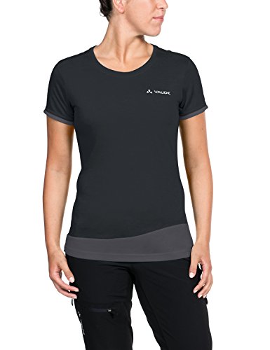 VAUDE Women's Sveit T-Shirt - Quick Drying DrireleaseÂ® T-Shirt with Merino Wool - Fast Drying, Cooling and Odor Resistant - Perfect for Hiking - Black, Size 38