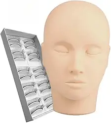 Extensão de Cilios, Kit Cabeça de Treino 5 Pares de CíLios Treino Extensão Fio