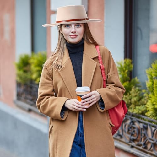 Sombrero de fieltro vintage para mujer con ala ancha miniatura 6