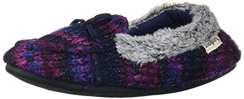 Dearfoams Unisex-Baby Kids Toddlers Sparkle Fairisle Moccasin Slipper, Peacoat, 7-8 Toddler Medium US Toddler