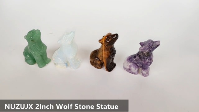 石　置物　うぃるそん Amazon.com: NUZUJX 2Inch Wolf Stone Statue,Determined Wolf