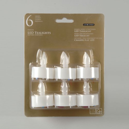 Lot de 6 bougies chauffe-plat à LED Kaemingk 482264 - Blanches Cover
