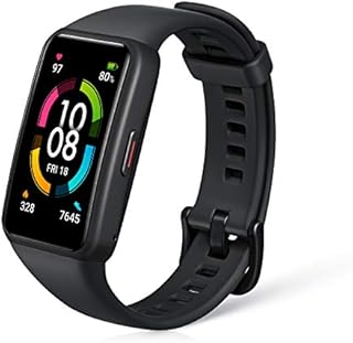 HONOR Band 6 Smartwatch-Activity Trackers, 1.47" AMOLED Display, Heart Rate and Sleep Monitor, 14 Days Battery Life, Women's Health, Black