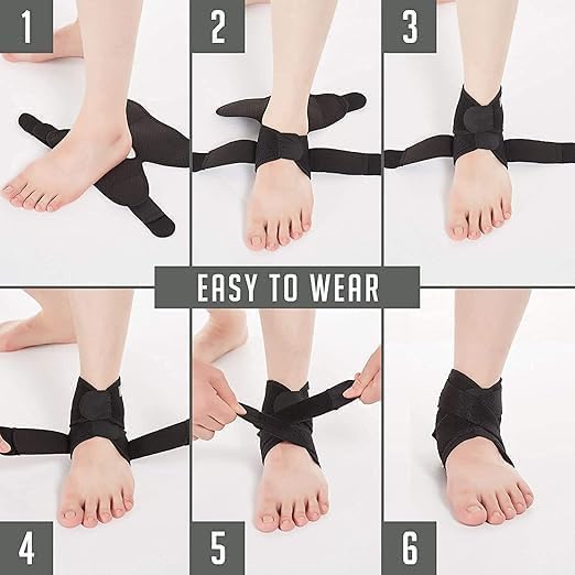 Ankle Support Compression Brace, Pain Relief & Recovery, Protection Guard for Gym, Running, Injuries, Sports, Black 1
