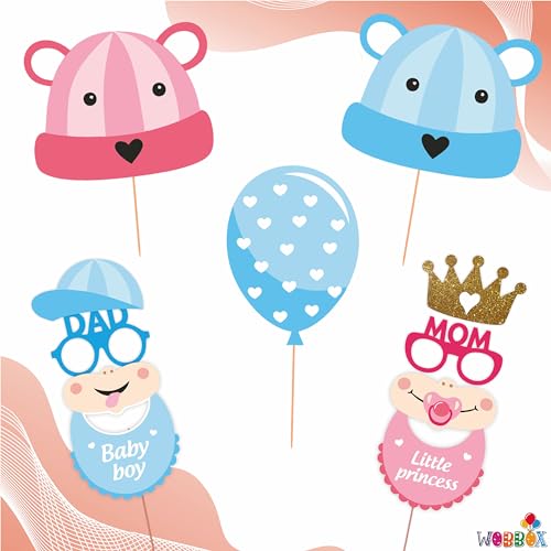 Image of Wobbox Baby Shower Decoration Items| Baby Shower Photo Booth Props for Photoshoot, Mom to Be Satin Sash Daddy to Be Decoration, Godh Bharai Decoration Kit-(FP435)