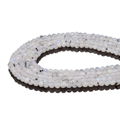 Natural Rainbow Moonstone Gemstone Beads for DIY Jewelry Making – Spiritual Energy Round Loose Beads for Handmade Crafts – Perfect Gift for Her, Wife, or Mother (6 mm, 40 pcs)