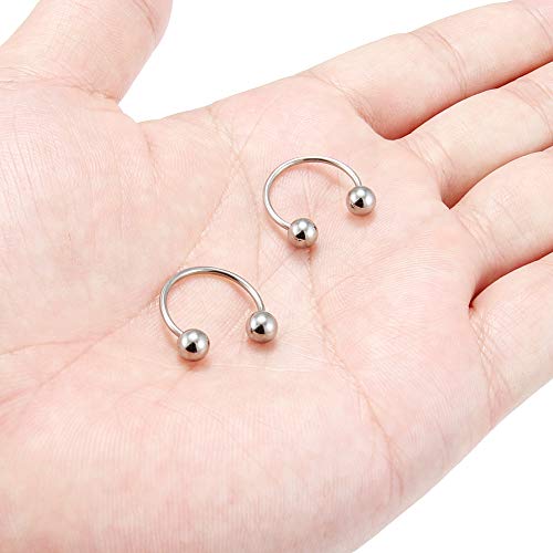 Image of SCERRING 2-8PCS 16G G23 Titanium Horseshoe Septum Ring Nose Rings Hoop Helix Daith Cartilage Tragus Earrings Nipple Eyebrow Body Piercing Jewelry 8mm 10mm 12mm 14mm