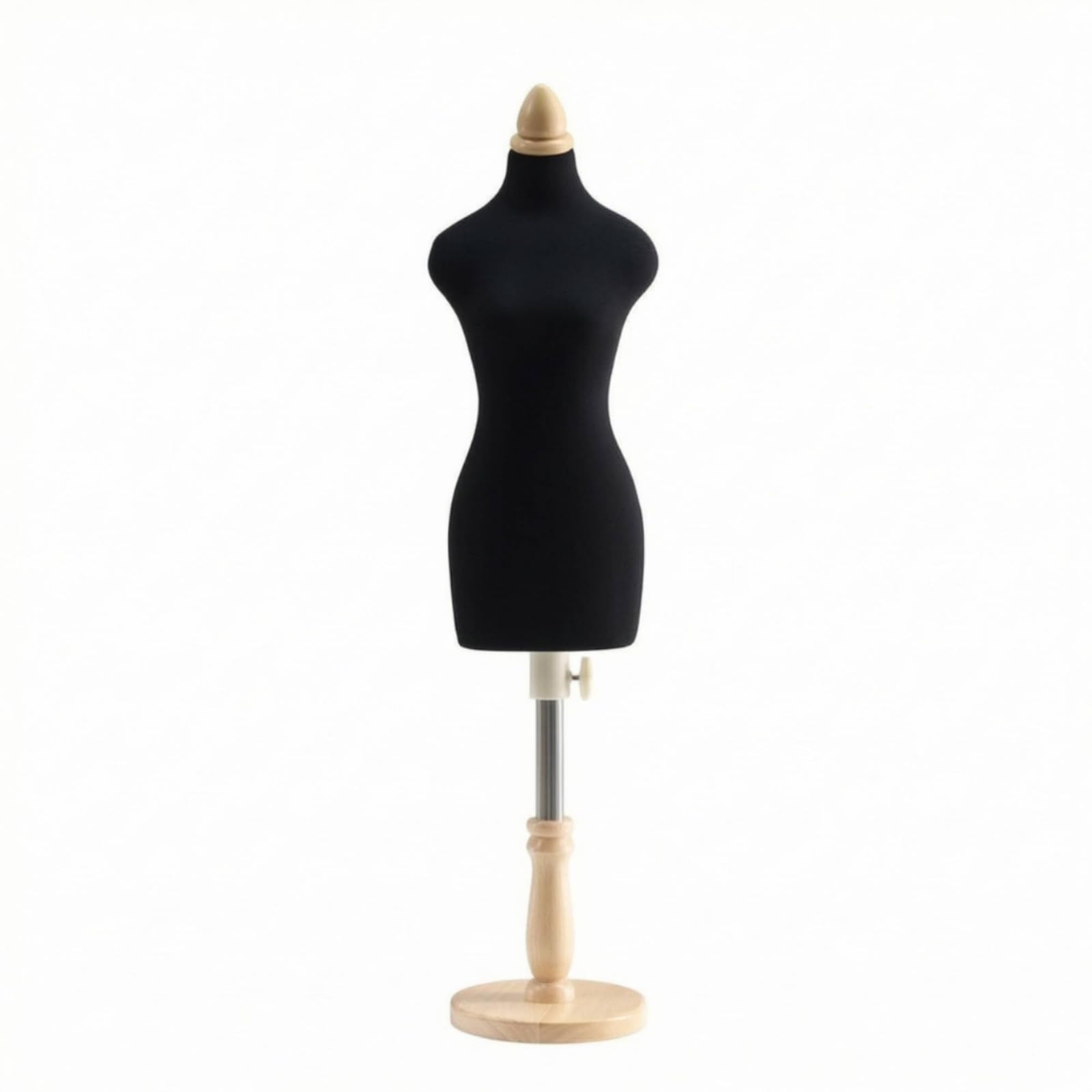 Manichino da Sartoria con Supporto In , Manichino Da Sarto In Scala 1/4 Con Base Rotonda In Legno Massello