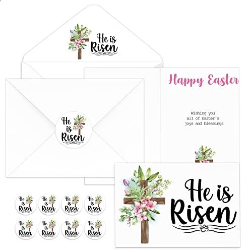 Cartes chrétiennes inspirantes de Pâques avec enveloppes pour envoyer des vœux à sa paroisse