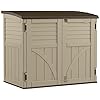 Suncast 34 Cu Ft Horizontal Shed for Outdoor Storage w Locking System SandSlate