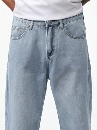 Image of URBAN POCKETS Jeans for Men | Denim Jeans | Relaxed Fit | Baggy Style | Wide Leg | Streetwear | Casual Wear | Everyday Comfort (U-20-21)