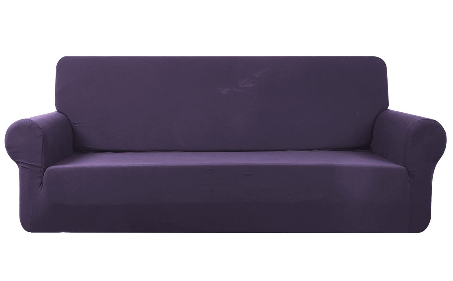 Housse de canapé violette pour salon familial meuble 4 places extensible