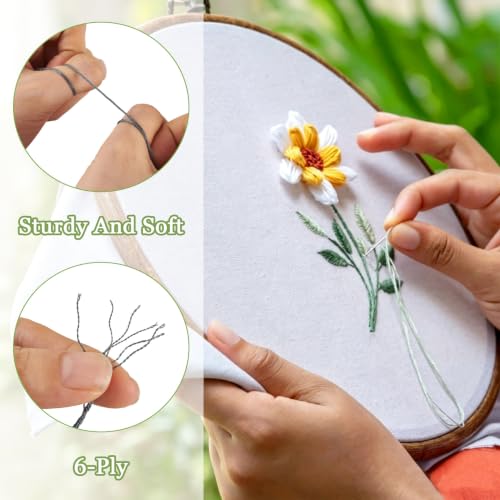 Image of FASHEWELRY 24 Skeins Embroidery Floss Thread 1mm Cross Stitch Thread Yarn