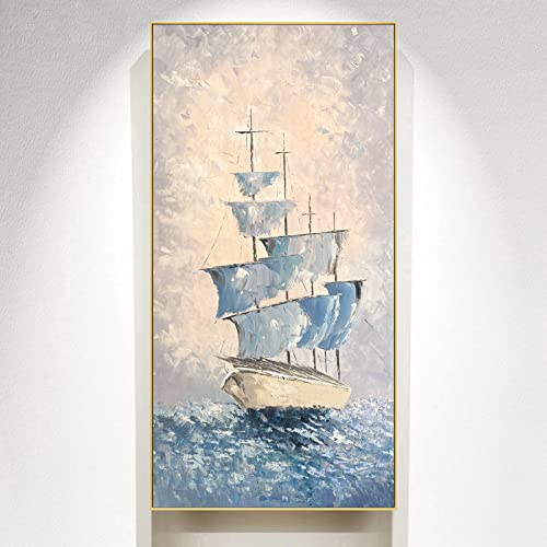 Art mural moderne abstrait premium : tableau de maître au couteau 3D océan de luxe