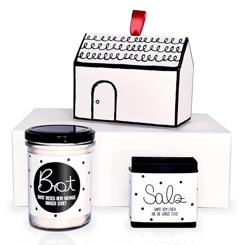 Einweihungsgeschenk Wohnung Haus Brot & Salz in Geschenkset | Einzugsgeschenk | Geschenk zum Einzug Umzug Richtfest | Einweihung neues Zuhause Geschenkverpackung