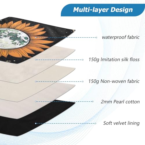 Funda para laptop 13-14 pulgadas impermeable con diseño de girasol blanco miniatura 4