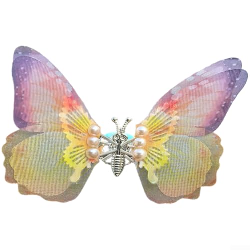 Dashboard Decorative Car Ornament with Butterfly Shape and Colorful Pearl Detail for Air Vent and Vehicle Interior Styling (B)