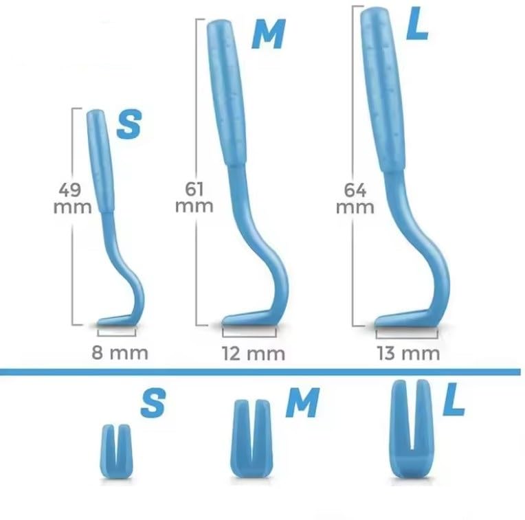 Générique *** Lot De 3 Crochets d' Extraction Tiques - Ensemble de 3 Pinces Tire-Tiques - Tailles S/M/L - pour Chiens, Chats, Chevaux ... 3 Pièces - Anti Tique
