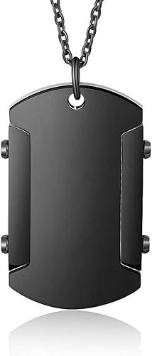 Miniatura 9 de Collar con colgante de alerta médica para hombres y mujeres, grabado personalizado, etiqueta de identificación con nombre, collar de acero