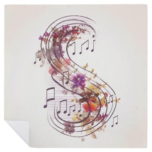 Servilletas de tela floral con notas musicales, set de 4 miniatura 6