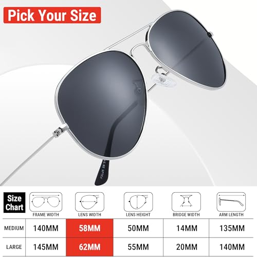 Image of Pro Acme Aviator Sunglasses for Men Women Classic Polarized UV400 Protection