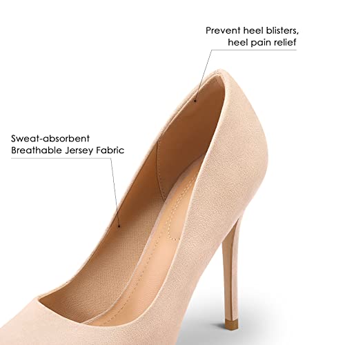 Mysoft Women'S High Heels Pumps Closed Pointed Toe Stiletto 4In Heels Dress Wedding Shoes Nude Suede thumb #3