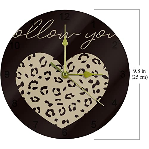 Horloge murale silencieuse léopard 25 cm pour le bureau