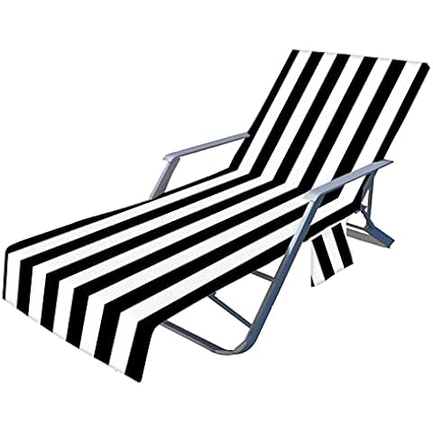 Morbuy Stripe Print Beach Chair Cover Towel Cover